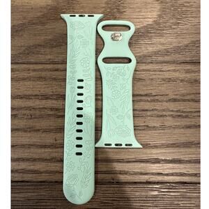 42MM Teal Mint Green Floral Design Apple Watch Band